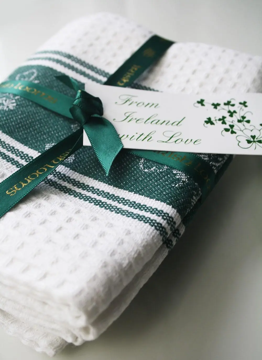 Shamrock Waffle Kitchen Towels Set of 2